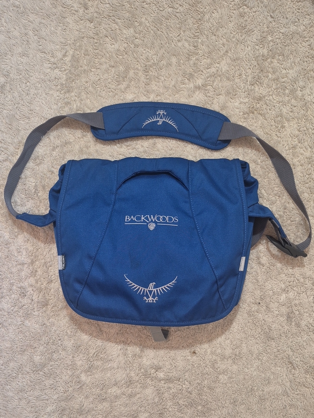 OSPREY Backwoods Messenger Campus 14x12 Blue Crossbody Courier Flapmini Book Bag